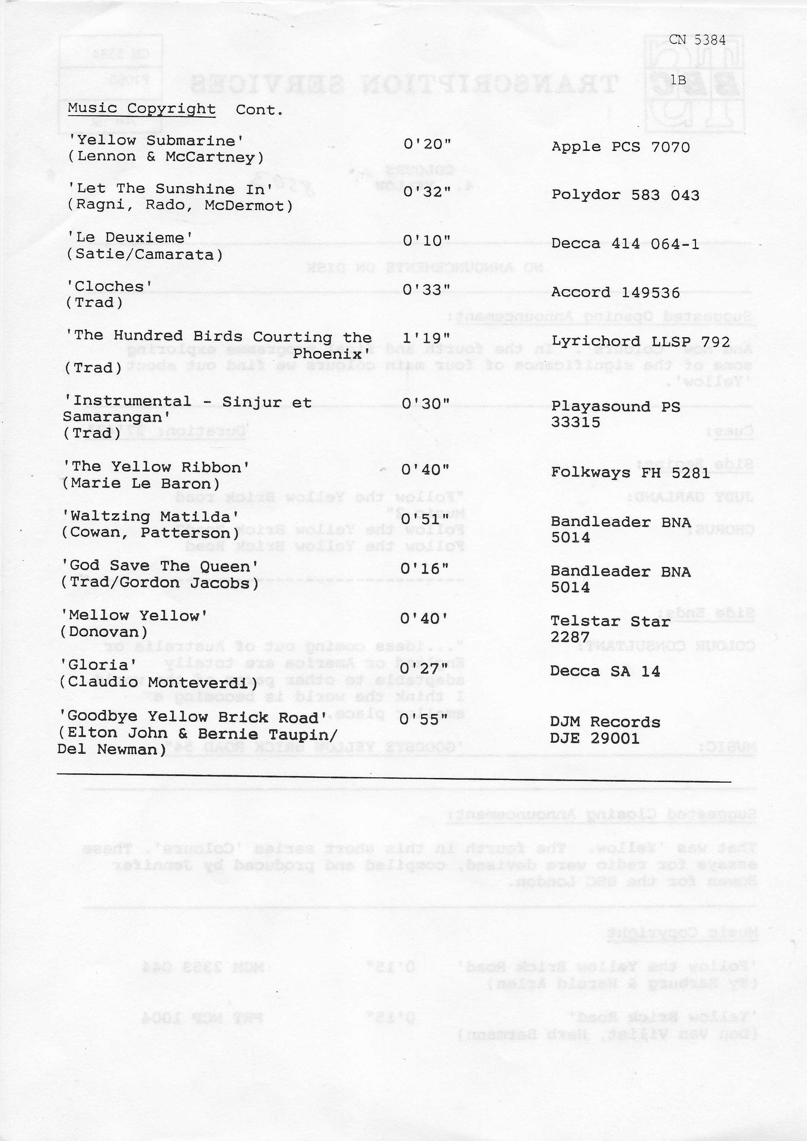 Inserts from CN 5384 2